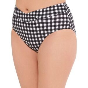 Aqua Couture Gingham/Checked Black/White Bikini Bottoms Size M